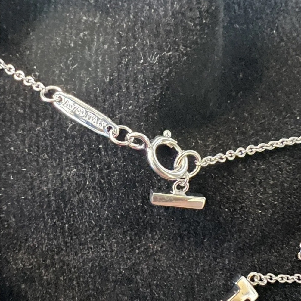 Authentic Tiffany & Co. T Smile 18k White Gold Necklace 16"-18" - Picture 5 of 6